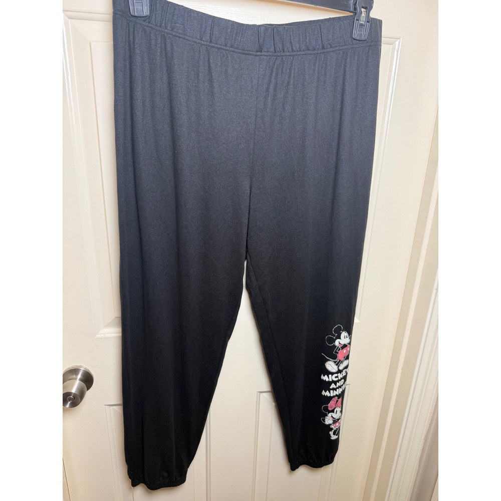 Disney Mickey Mouse Minnie Mouse Pajama Jogger Pants Black XL Sleepwear